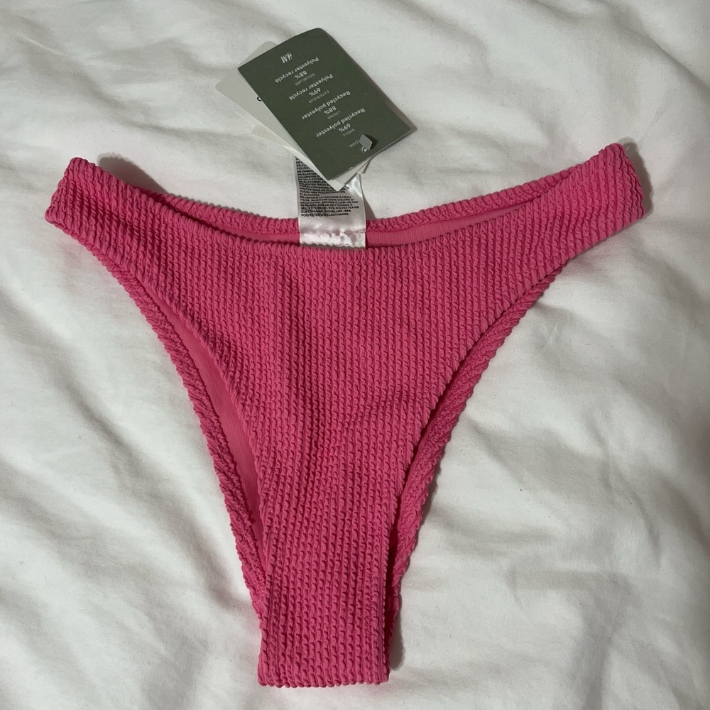 NWT H&M Pink Smocked Cheeky Bikini Bottoms